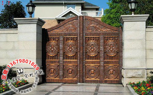 门业图片-防盗门铝艺大门价格便宜厂家直销4006图片